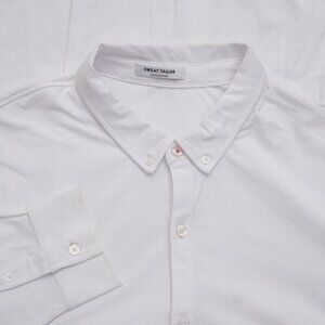 Sweat Tailor Mens Shirt Button Up Long Sleeve Casual White Cotton Blend XXL